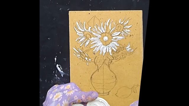 Картина Подсолнухи Букет цветов в вазе маслом «Солнечное настроение» смотреть онлайн