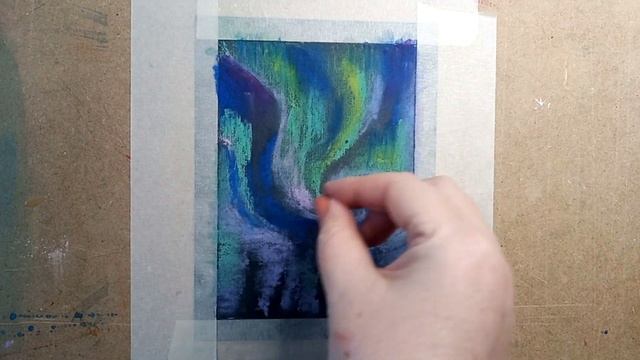 Масляная пастель: как рисовать и закреплять | Northern Lights. Oil pastel drawing process смотреть онлайн