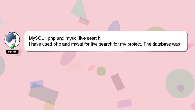MySQL : php and mysql live search смотреть онлайн