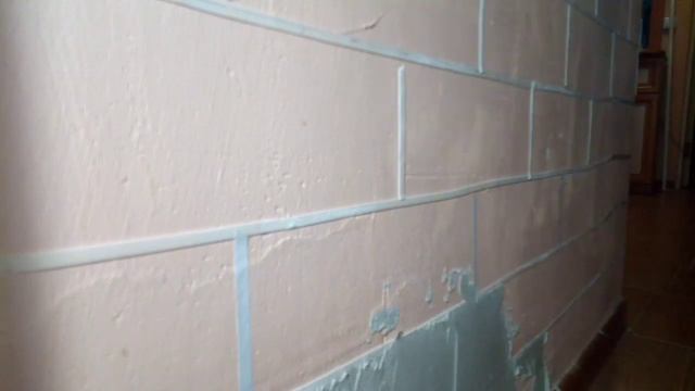 Ремонт в прихожей,Эмитация кирпичиков на стенах, смотреть онлайн