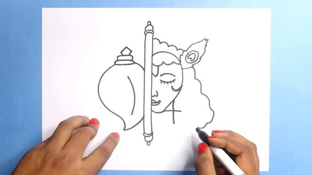How To Draw Shri Krishna With Numbers 2 - Step By step for beginners everyone смотреть онлайн