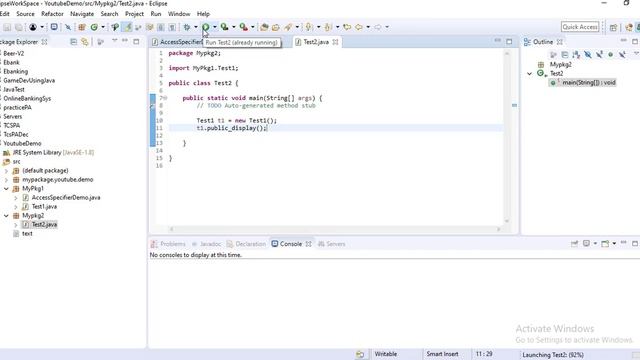 Access Specifiers in Java | Default Public Private Protected | Scope of data member and functions смотреть онлайн