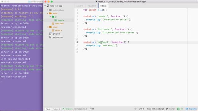 Real-Time Web Apps with Socket.io: Emitting and Listening to Events смотреть онлайн