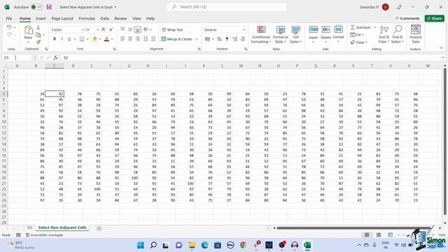 Selecting Non-adjacent Cells in Excel смотреть онлайн