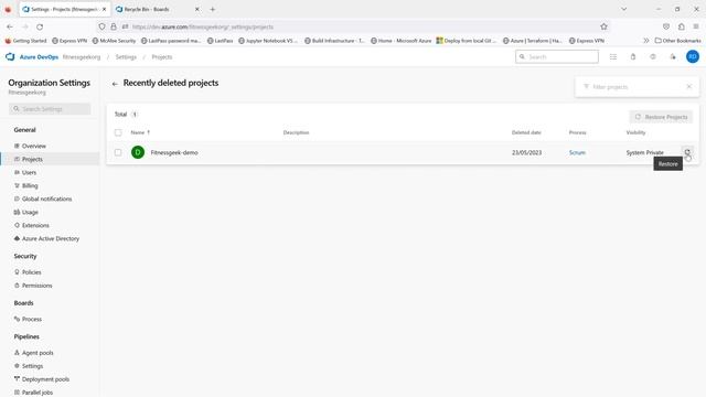 16b. How to recover a deleted project in Azure Devops смотреть онлайн