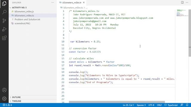 Kilometers To Miles in TypeScript смотреть онлайн