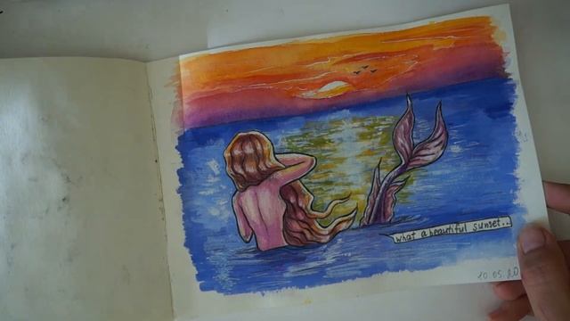 Обзор на скетчбук | Акварельные рисунки смотреть онлайн