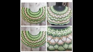 Кофточка с круглой кокеткой спицами. Вязание кокетки.