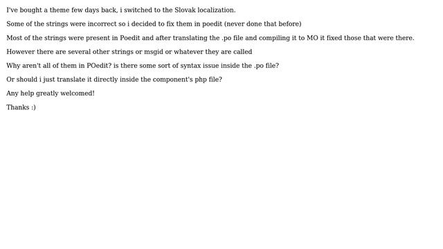 Wordpress: When translating not all string are present in POedit смотреть онлайн