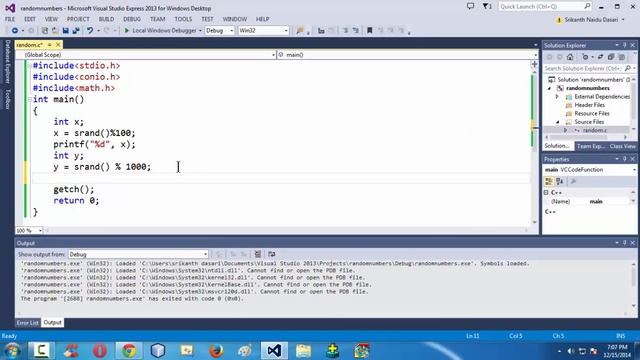 3.Generating random numbers using srand( ) function within a specific range. смотреть онлайн