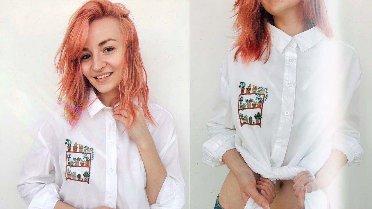 Вышивка гладью на рубашке ✨ набор Panna "Живой уголок. Стеллаж" смотреть онлайн