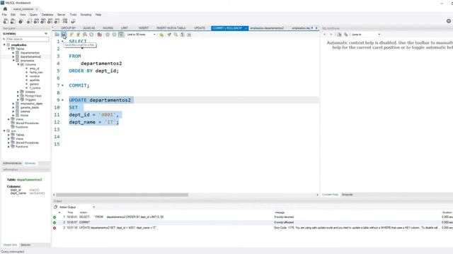 COMMIT y ROLLBACK en MySQL смотреть онлайн