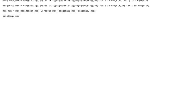 Project Euler Problem 11 ("Largest product in a grid") in Python смотреть онлайн