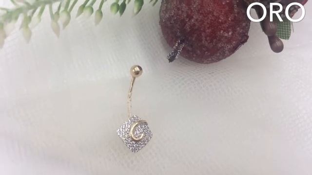 Золотой пирсинг с фианитами смотреть онлайн