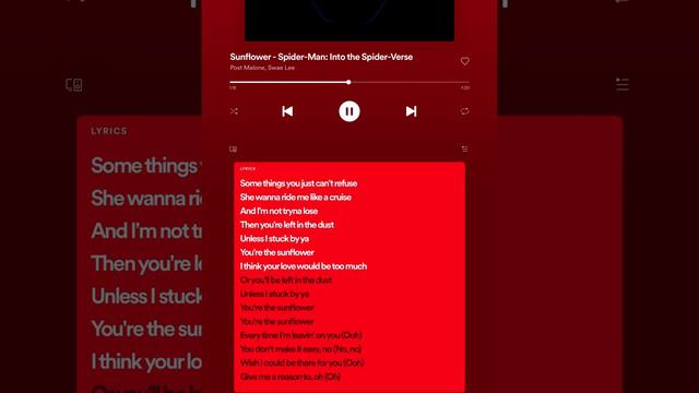 Sunflower lyrics -Spiderman into the Spider-Verse смотреть онлайн