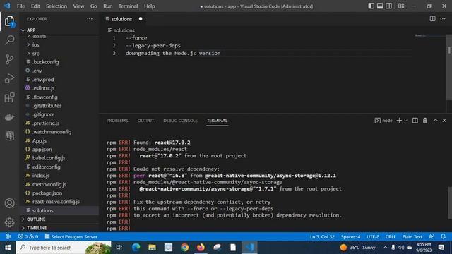 Unable to resolve dependency tree error when installing npm packages react native solved смотреть онлайн