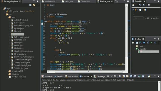 Java 16 : boucle while et algorithme d'Euclide смотреть онлайн