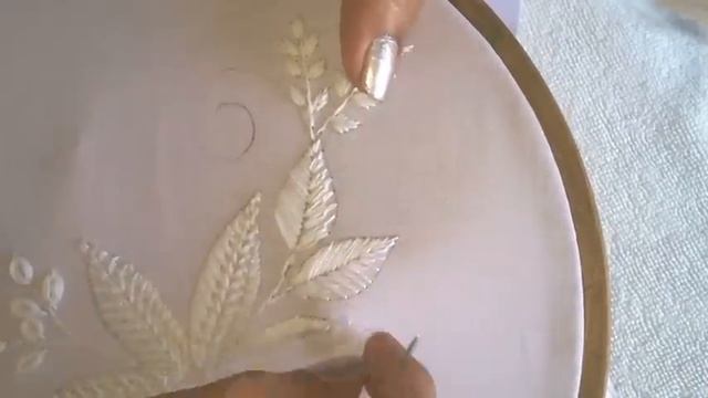 Hand Embroidery Designs. White Work Embroidery For New Year.