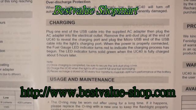 Fenix UC40 Cree XP-G2 R5 LED 420 Lumens USB Rechargeable Flashlight W/ Charger & Battery