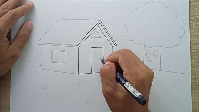 Drawing Houses, cute Trees and Flowers смотреть онлайн
