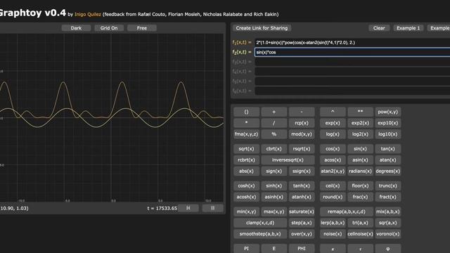 #GLSL sin & pow function on #Graphtoy Lv3 creative ciding смотреть онлайн