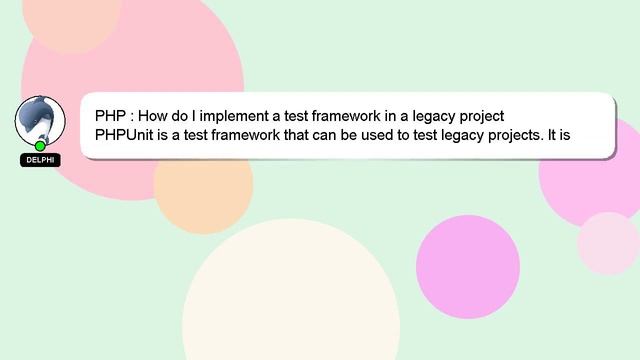 PHP : How do I implement a test framework in a legacy project смотреть онлайн