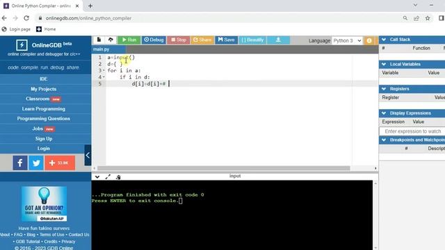 Program to count how many times each character is present in string in python смотреть онлайн