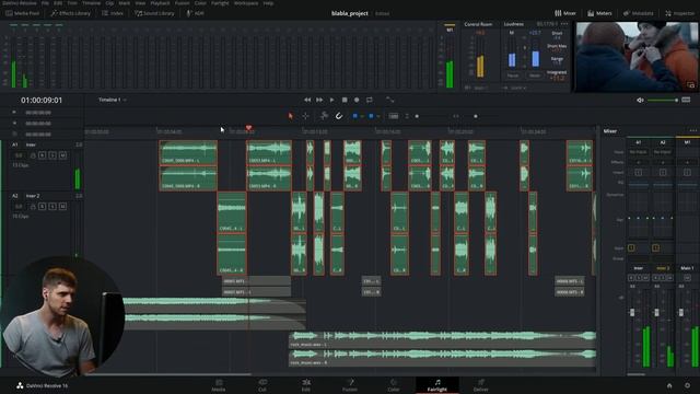 Глава 5.1 Вкладка Fairlight. Работа со звуком. Работа с интершумами смотреть онлайн