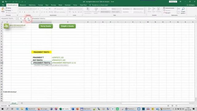 Jak wyodrębnić fragment tekstu w Excelu? смотреть онлайн