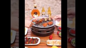 Настільний корейський вугільний гриль для барбекю з антипригарним покриттям Бездимний BBQ Grill