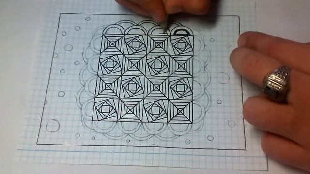 Рисунок в стиле зентангл - Зентангл "Шахматная доска" часть 2 смотреть онлайн