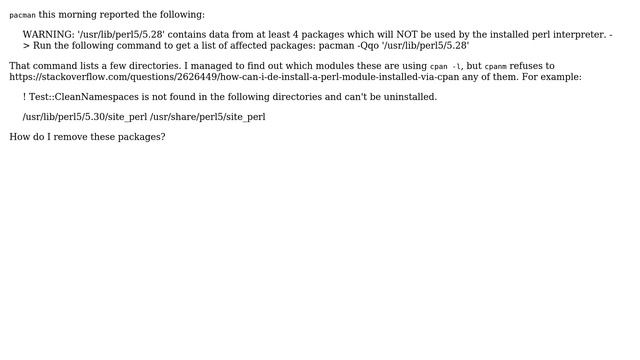 Unix & Linux: How to uninstall orphan Perl packages? смотреть онлайн