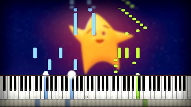 🌟 Twinkle Twinkle Little Star Song on Piano Cover (Sheet Music + midi) Synthesia Tutorial смотреть онлайн