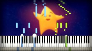 🌟 Twinkle Twinkle Little Star Song on Piano Cover (Sheet Music + midi) Synthesia Tutorial