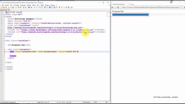Bootstrap Progress Bars | Tutorial смотреть онлайн