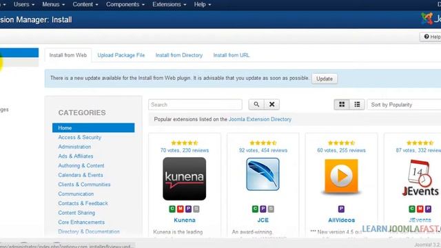 Joomla 3 Basics For Beginners - Updating extensions and site смотреть онлайн