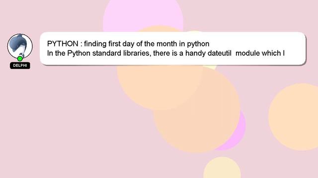 PYTHON : finding first day of the month in python смотреть онлайн