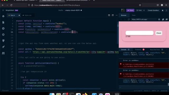 Weather app with React(Open weather api) смотреть онлайн