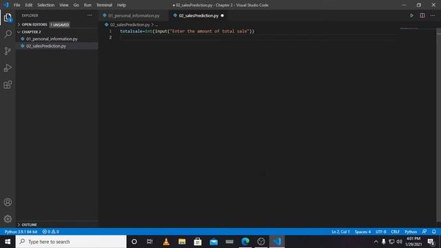 Starting Out With Python Chapter 2 exercise program 2 - Sales Prediction - Solved in Urdu/Hindi. смотреть онлайн