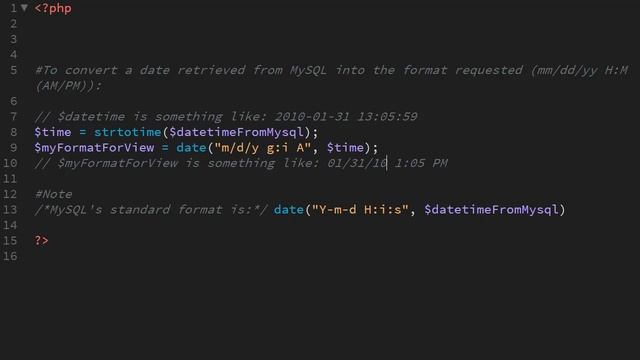 Convert from MySQL datetime to another format with PHP смотреть онлайн