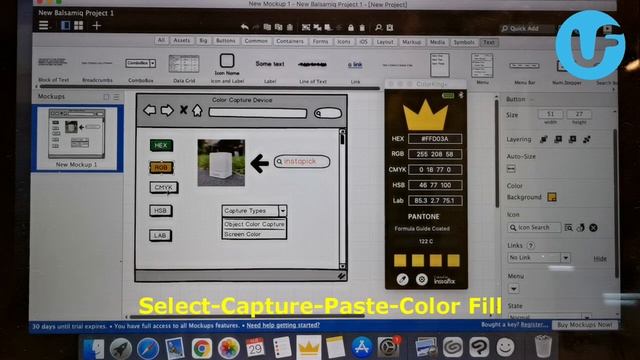 Color Capture Application on Balsamiq Mockups 3 смотреть онлайн