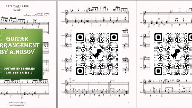 Capricho Arabe (F.Tarrega) Sheet Music for 2 guitars смотреть онлайн