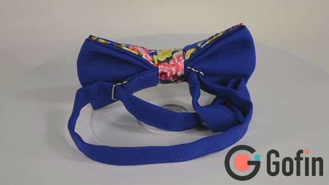 Галстук бабочка синяя с цветами AB 205 смотреть онлайн