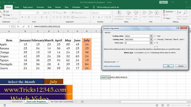 Excel: Create Pie Chart Using Column Data Through Drop Down||Conditional Formatting on Chart's Data смотреть онлайн