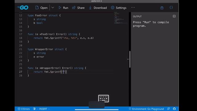 Learn Golang Error Handling from errors package смотреть онлайн