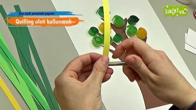 Easy quilling tree, how to make tree with quilling paper . quilling for beginners and kids easy смотреть онлайн