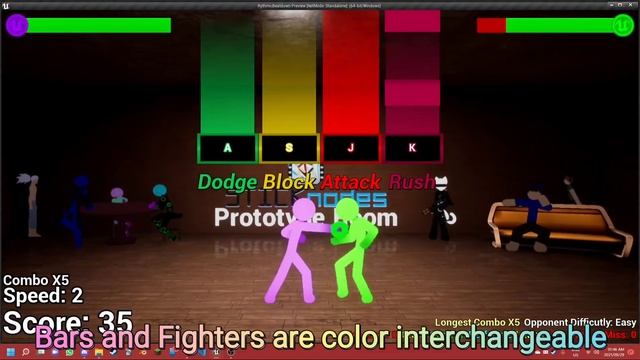 Rhythmic Beatdown Prototype Video | Stick nodes Rhythm Fighting Game смотреть онлайн