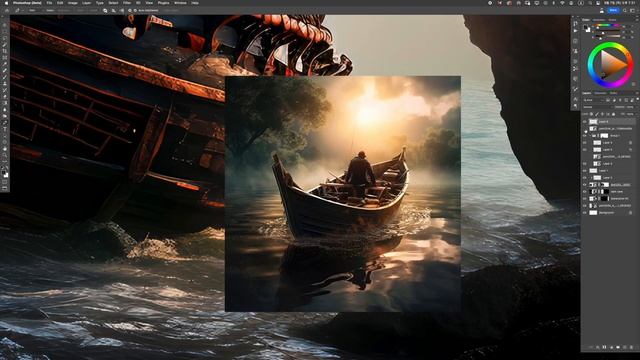 Making a pirate ship using photomontage technique | PSMagic photoshop manipulation смотреть онлайн