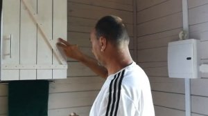 Настенный кухонный шкаф 40х30х80 из дерева своими руками.