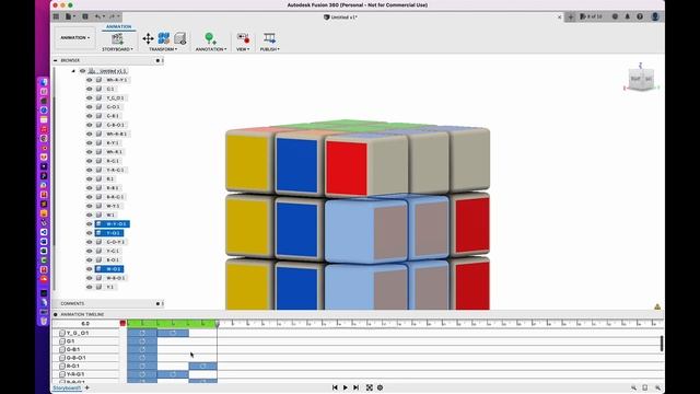 Создание 3D модели Кубик-Рубика, с дальнейшим анимирование, программа Fusion360 смотреть онлайн